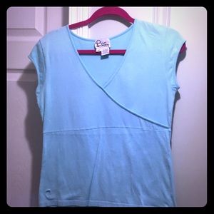 Lilly Pulitzer faux wrap top, aqua blue